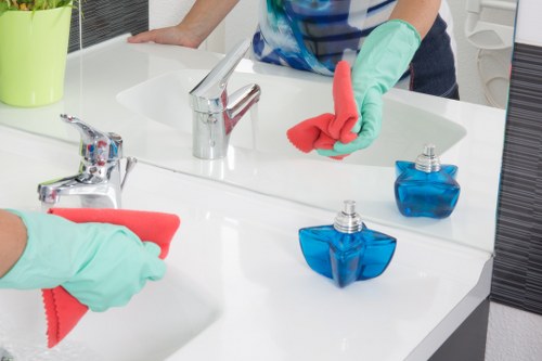 Steam cleaning a sofa to remove dust and allergens