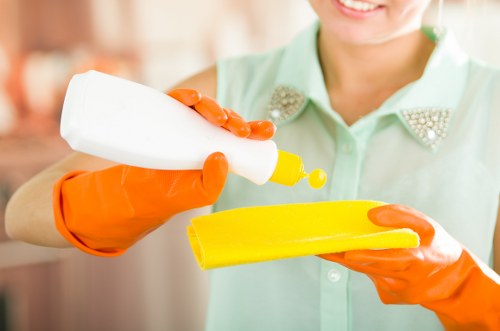 Mattress cleaning in Temple showing stain treatment on a bedroom bed